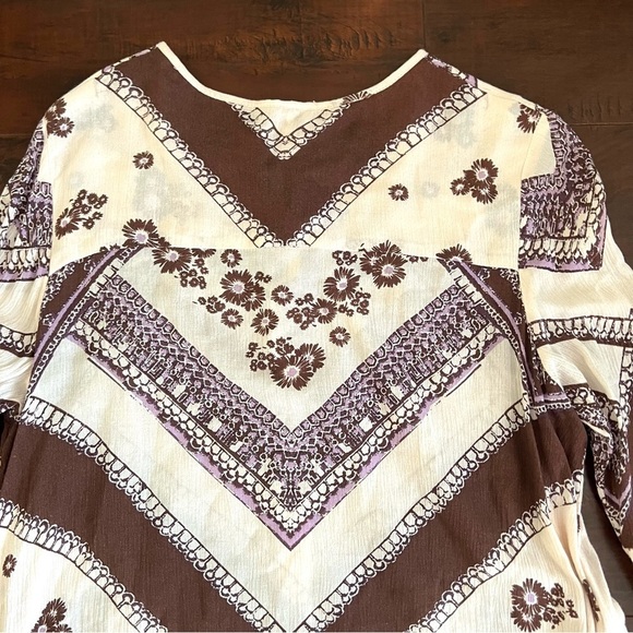 FREE PEOPLE From Your Heart Mini Dress Boho Long Sleeve Flowy Bohemian - Picture 10 of 15